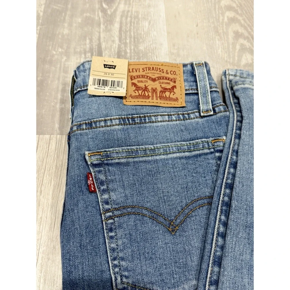 Levi's 721 High-Rise Skinny Jeans Women's W26 L30‎ Blue Distressed Ripped NEW